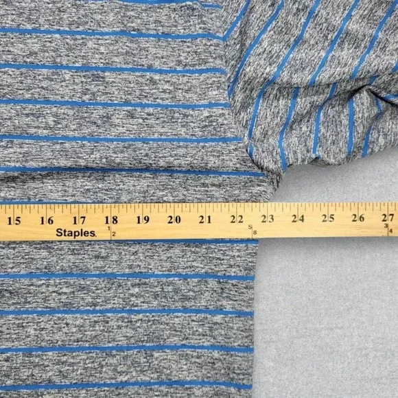 Dunning Golf Polo Shirt Men's XL Gray Blue Stripes Performance Stretch Golf - Picture 13 of 13